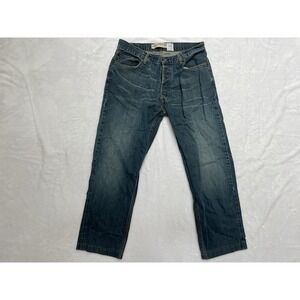Levi's 567 Blue Jeans Mens 34x32 (34x27) Loose Bootcut Mediu Wash Y2K Whiskers